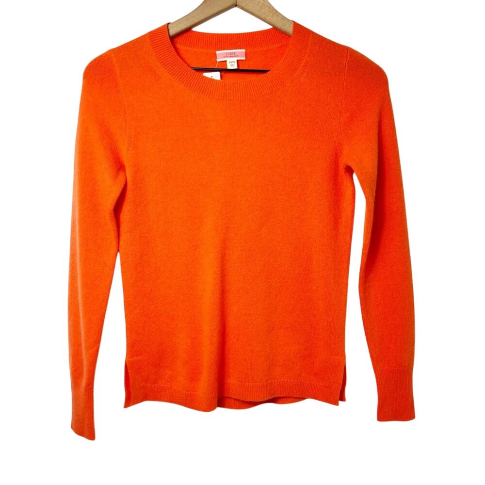 J. Crew Orange Crewneck Cashmere Sweater